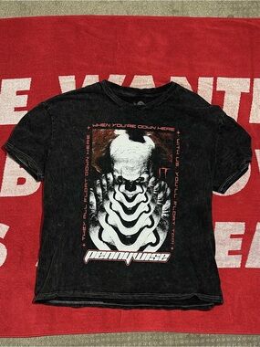 !it jeans Black Pennywise Graphic Tee with White & Red Print